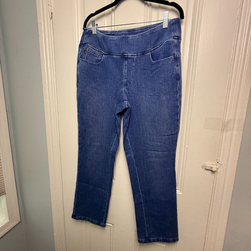 Belle by Kim Gravel Straight Leg Jeans Womens Petite 12 Medium Wash NWOT